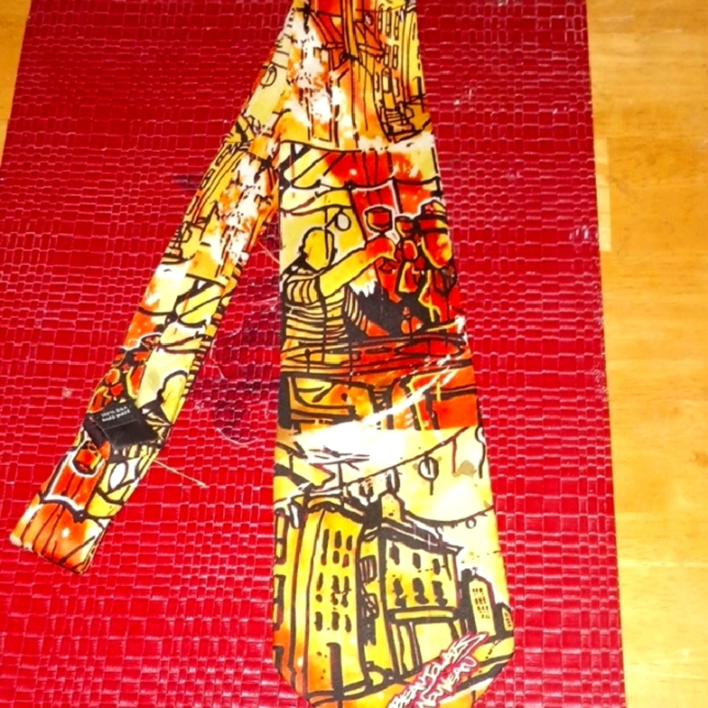 George Vibrant Orange and Yellow Tie